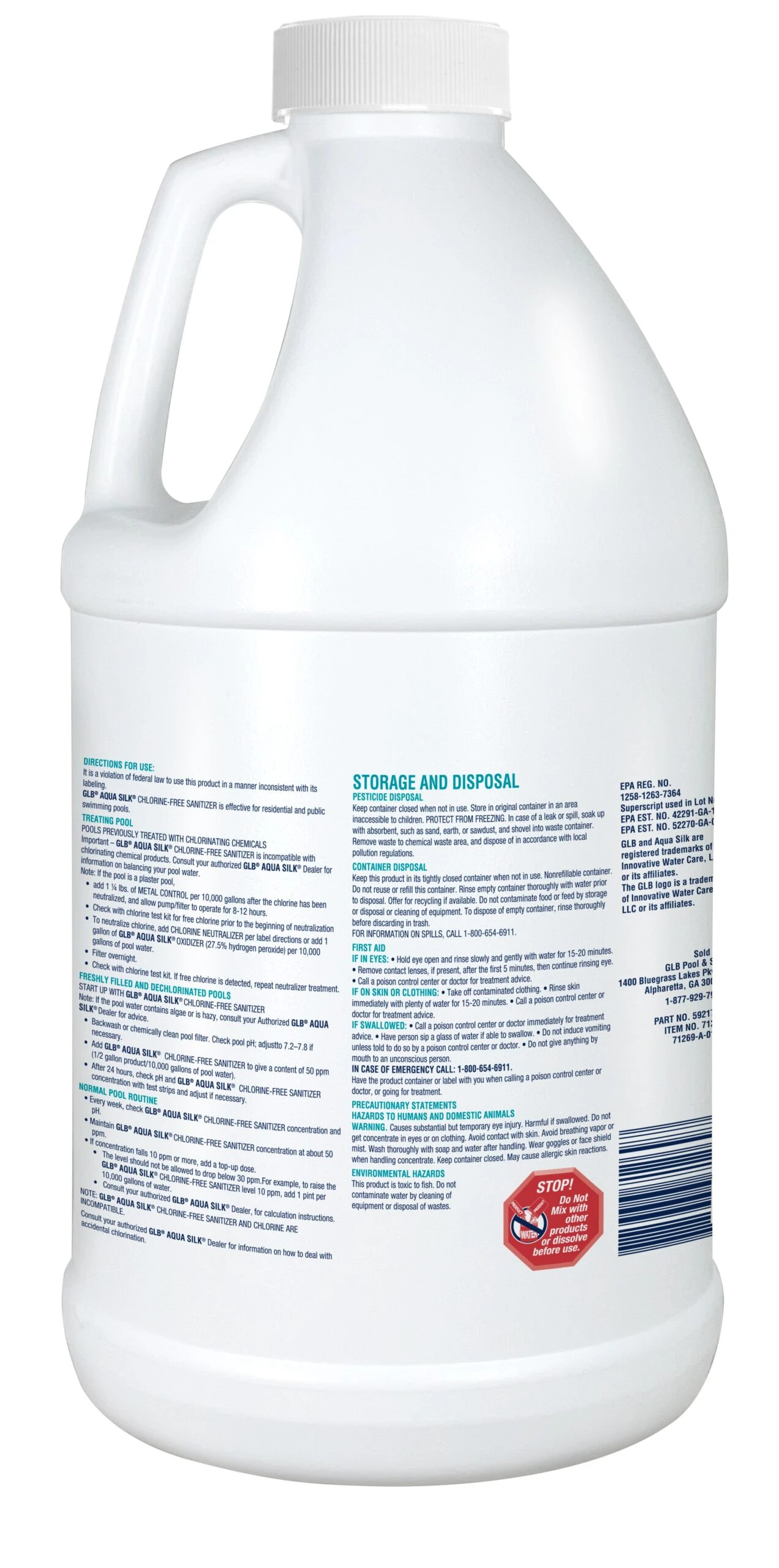 GLB Aqua Silk Chlorine-Free Sanitizer 4 GLB Aqua Silk Chlorine-Free Sanitizer - Image 2