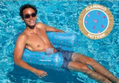 U-Seat Pool Float With Flamingo Fabric
