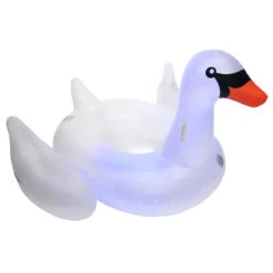 Swimline Giant LED Light-Up Swan Ride-On -AquaHaven Shop giant led light up swan ride on by swimline 10