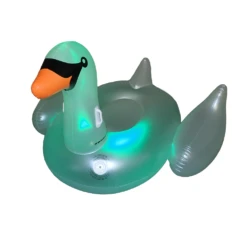 Swimline Giant LED Light-Up Swan Ride-On -AquaHaven Shop swimline giant led light up swan ride on 1